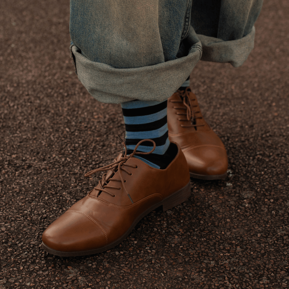 Medium Stripe Crew Socks | Cotton | AUSTRALIAN MADE