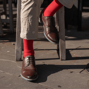 Rib Crew Socks | Cotton | AUSTRALIAN MADE | Red