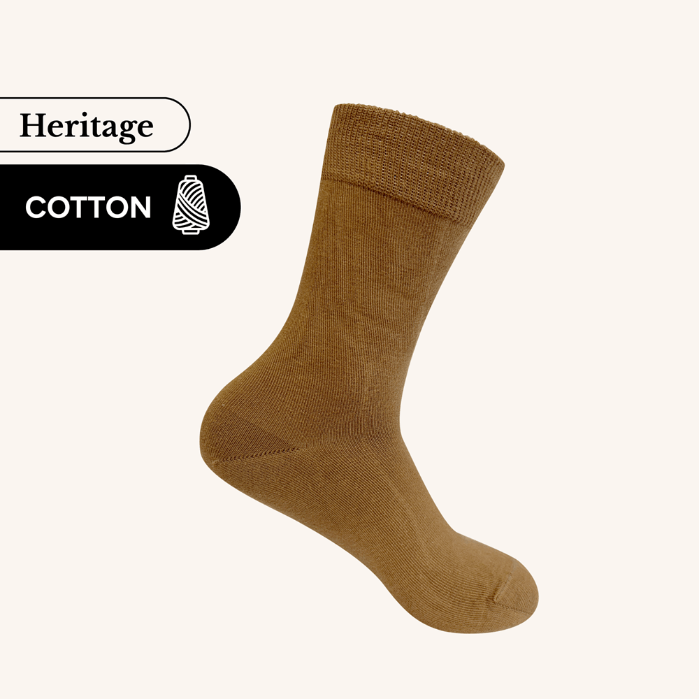 Heritage Crew Socks | Cotton | AUSTRALIAN MADE | Mocha