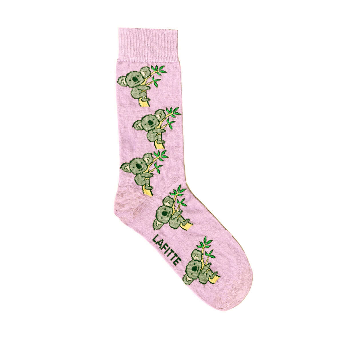 Koala Crew Socks. Pink cotton socks with koala design
