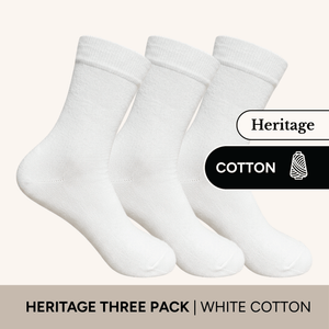 Heritage Crew Socks | Cotton | 3 Pack