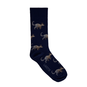 navy socks with brown grey numbats for men and women aus