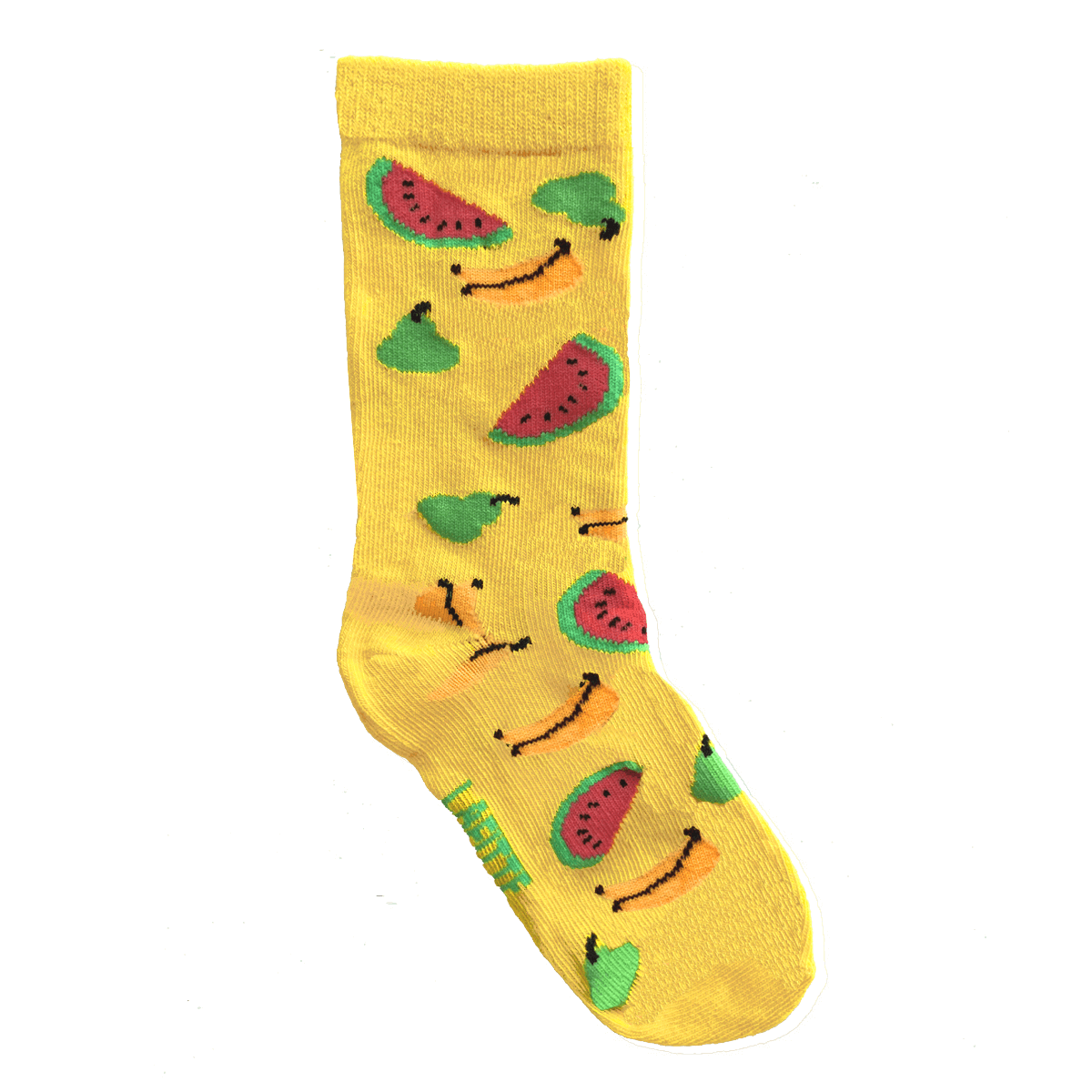 kids cotton socks yellow with fruit pattern au