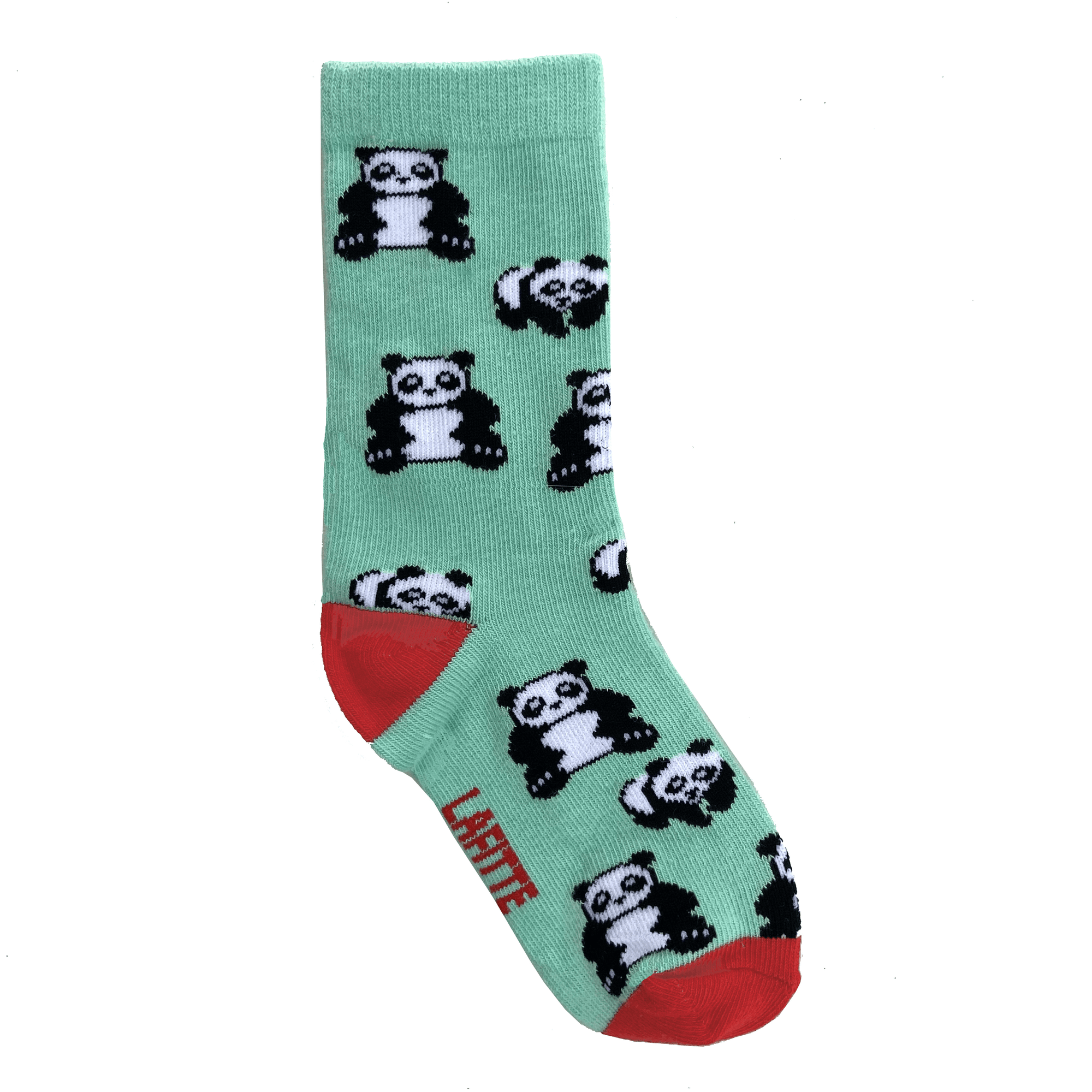 cotton kids socks green with pandas au