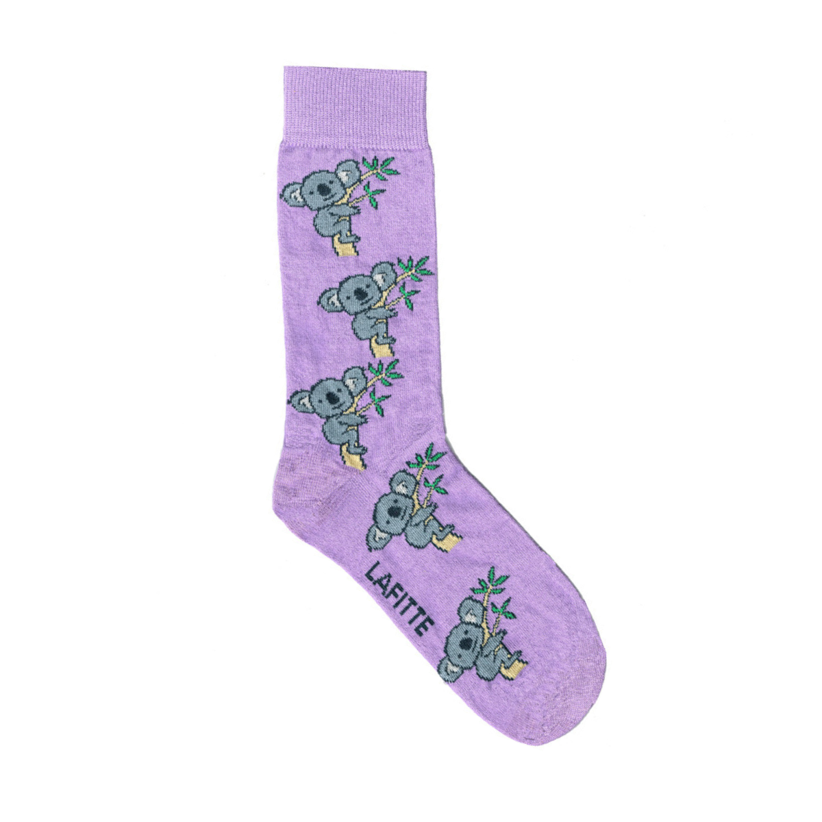 purple mens crew socks cotton with koalas aus