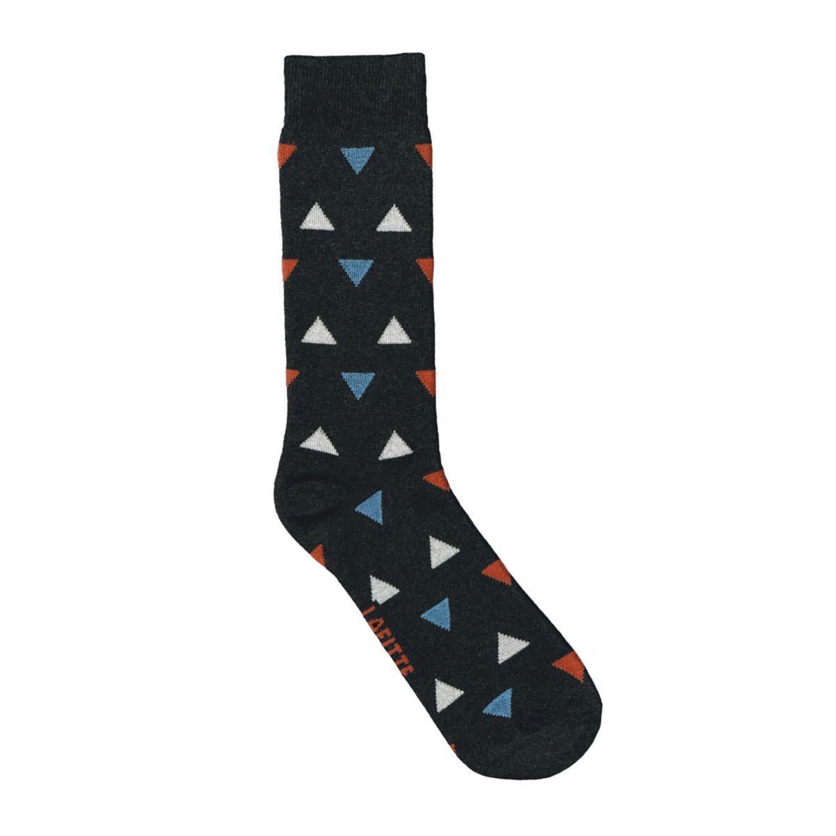 charcoal mens cotton crew socks with coloured triangles aus