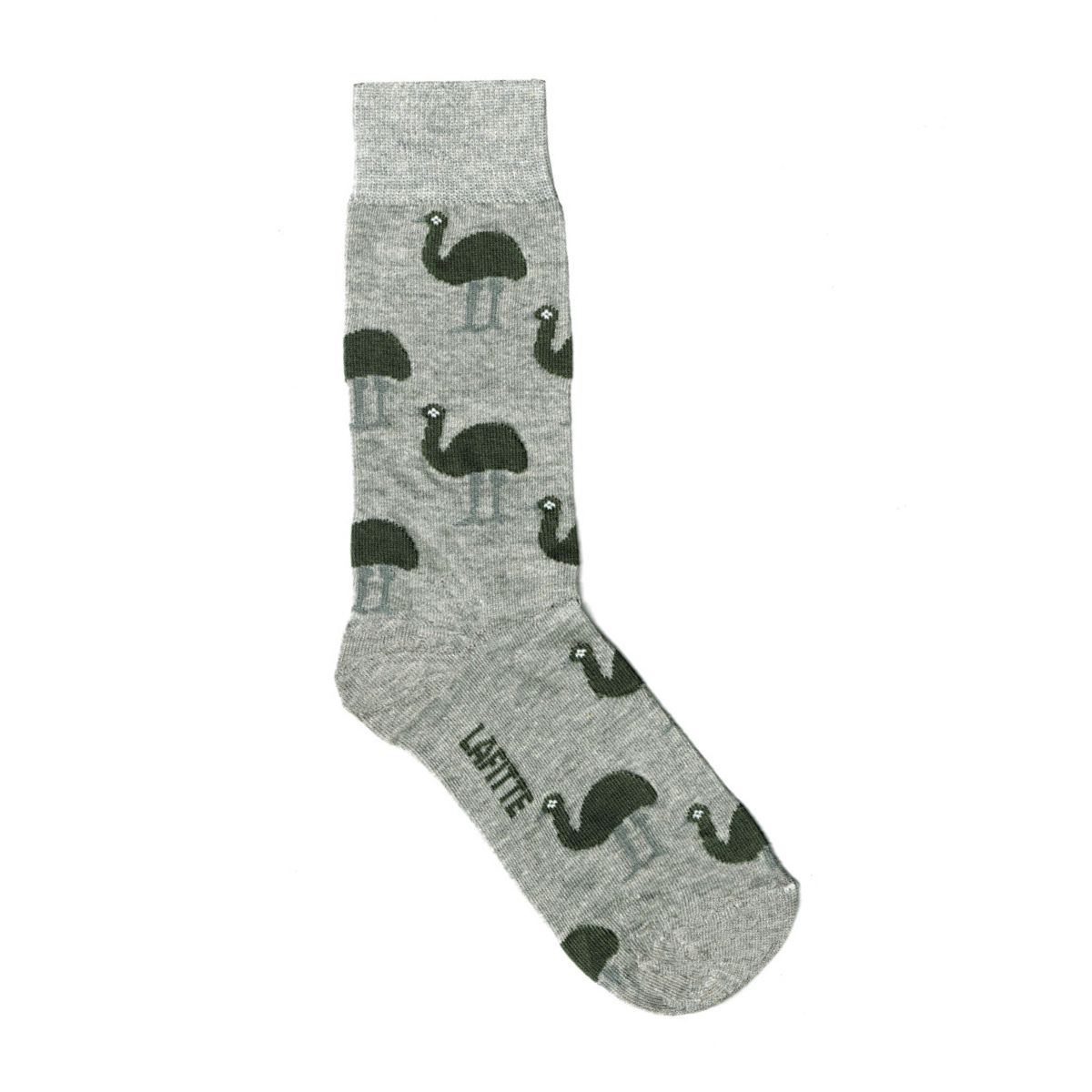 mens crew socks cotton grey with brown emus aus