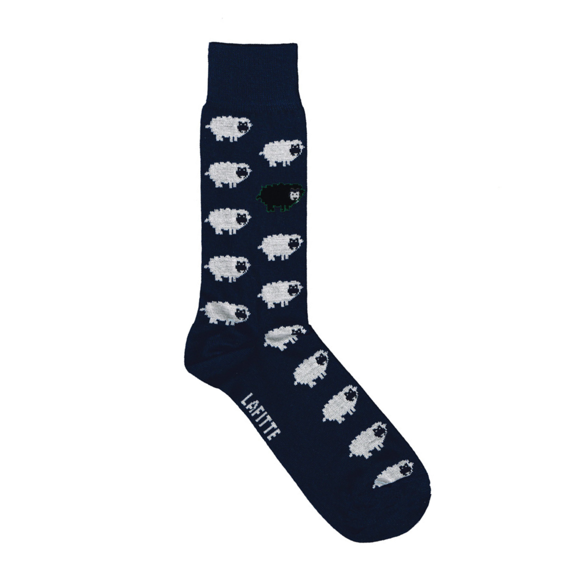 cotton socks crew man navy with white and black sheep aus