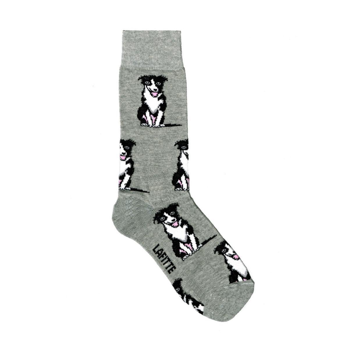 grey mens crew socks with cotton border collies aus