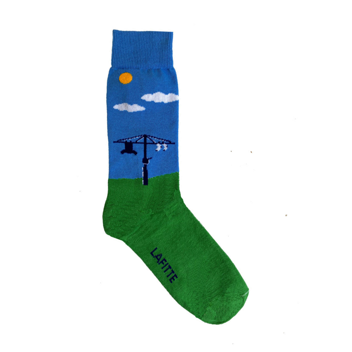 mens crew socks with hills hoist scene aus