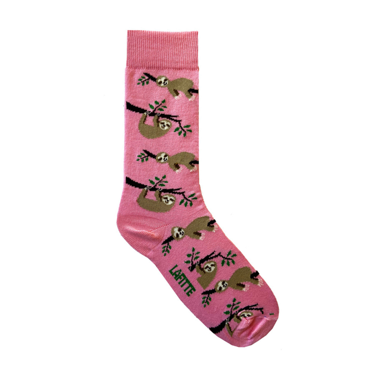 pink cotton crew socks for men with sloths aus