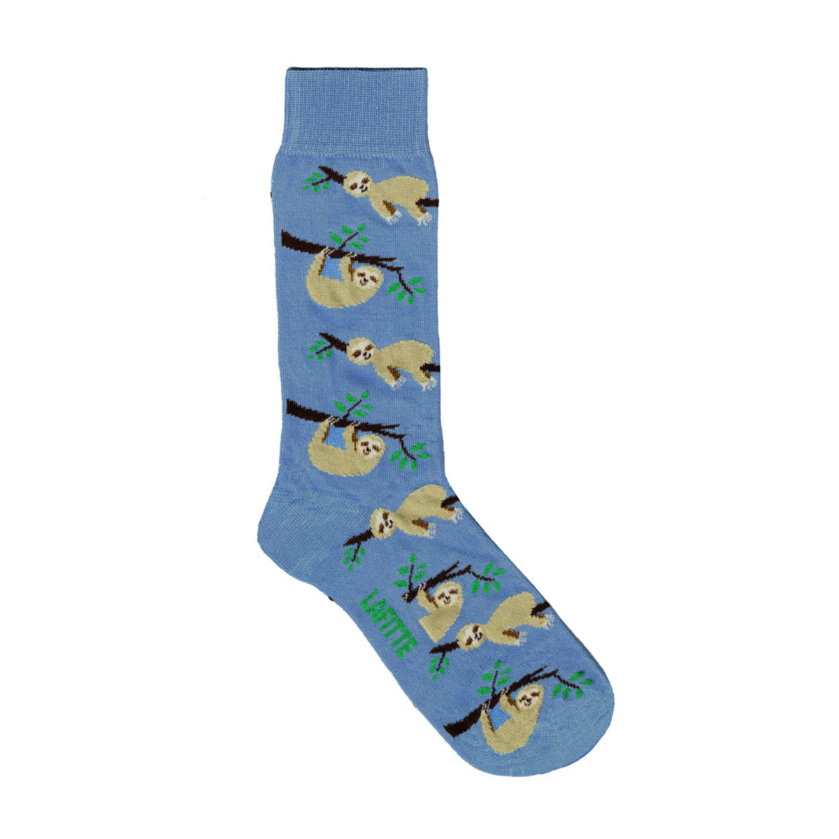 cotton crew socks for men blue with sloths aus